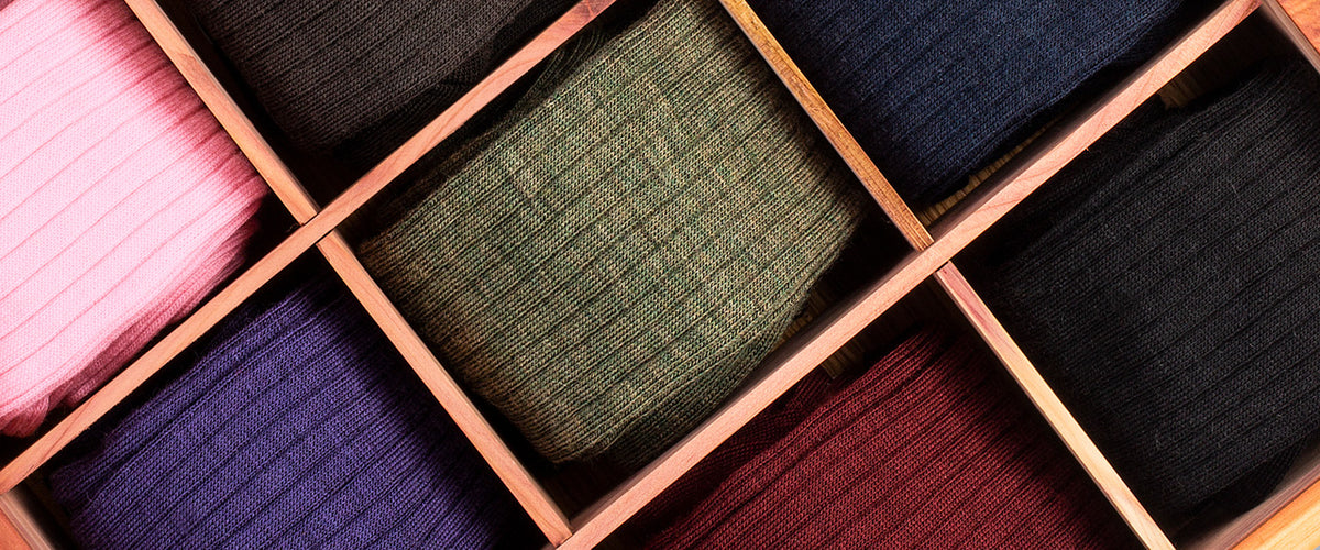 folded and organized dress socks for men