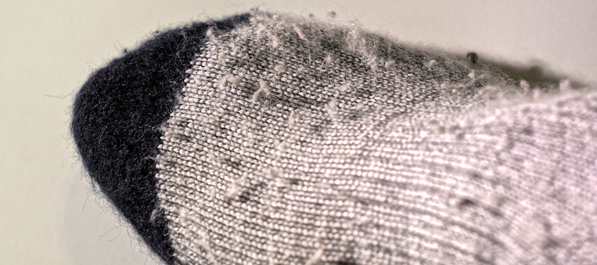 wool socks with lots of pilling