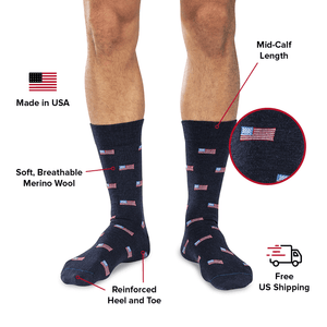 American flag dress socks infographic