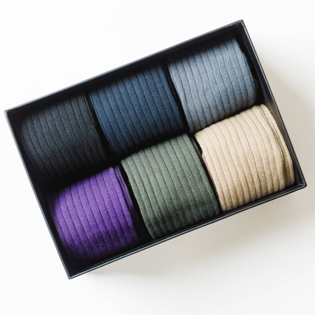 Cotton Over the Calf Dress Socks - 6 Pair Gift Box