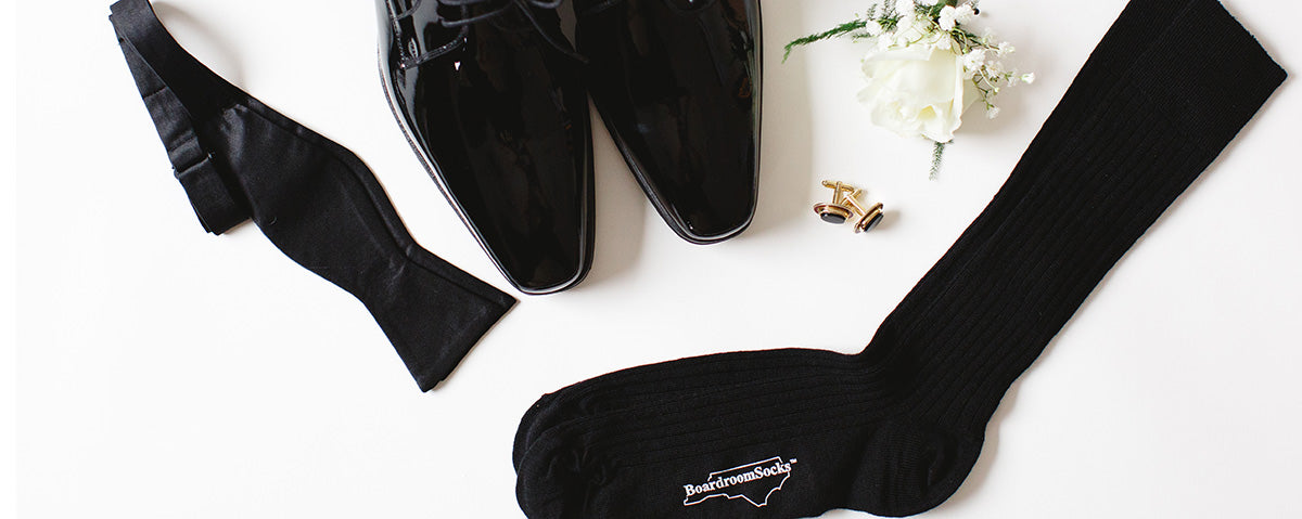 black dress socks for groomsman with wedding accessories