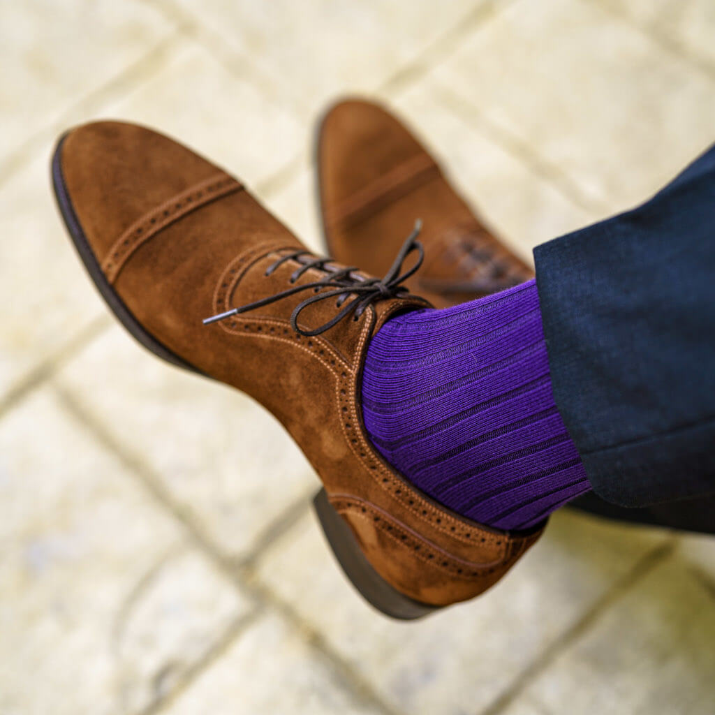 purple dress socks for men