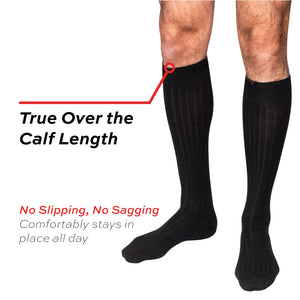 Merino Wool Over the Calf Dress Socks - 6 Pair Gift Box
