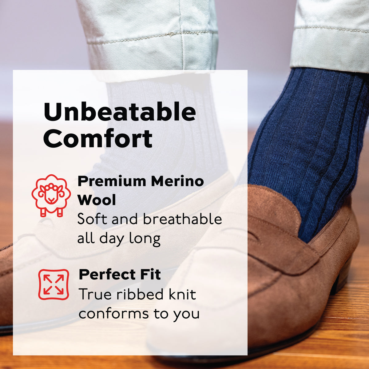 Merino Wool Over the Calf Dress Socks - 6 Pair Gift Box