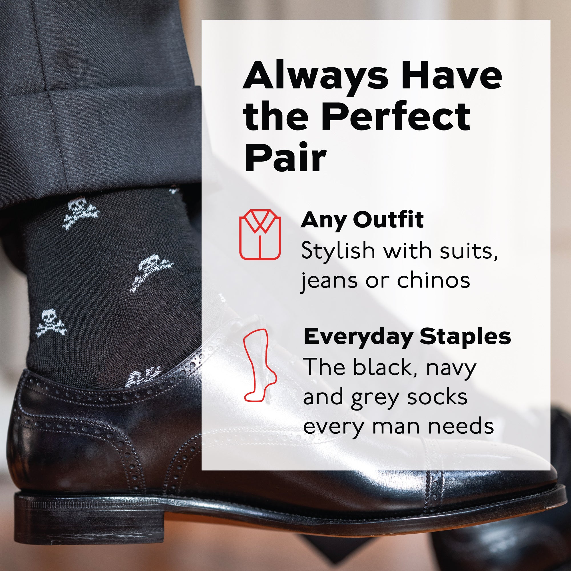 Over the Calf Merino Wool Dress Socks Gift Box | Men's Knee High Patterned Dress Socks Gift Set