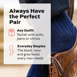 always have the perfect pair for any outfit overlay on crossed legs wearing navy wool socks