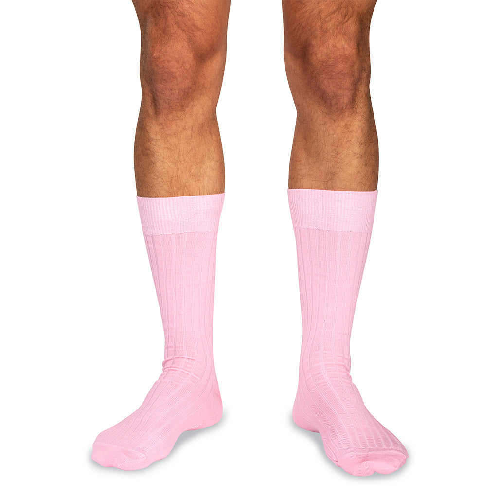 Pink Merino Wool Mid Calf Dress Socks Pink Merino Wool Mid Calf Dress Socks