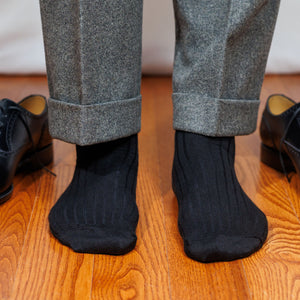 Black Cotton Mid Calf Dress Socks | Boardroom Socks Black Cotton Mid Calf Dress Socks | Boardroom Socks