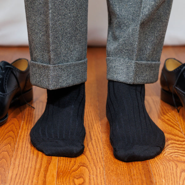 Black Cotton Mid Calf Dress Socks | Boardroom Socks Black Cotton Mid Calf Dress Socks | Boardroom Socks
