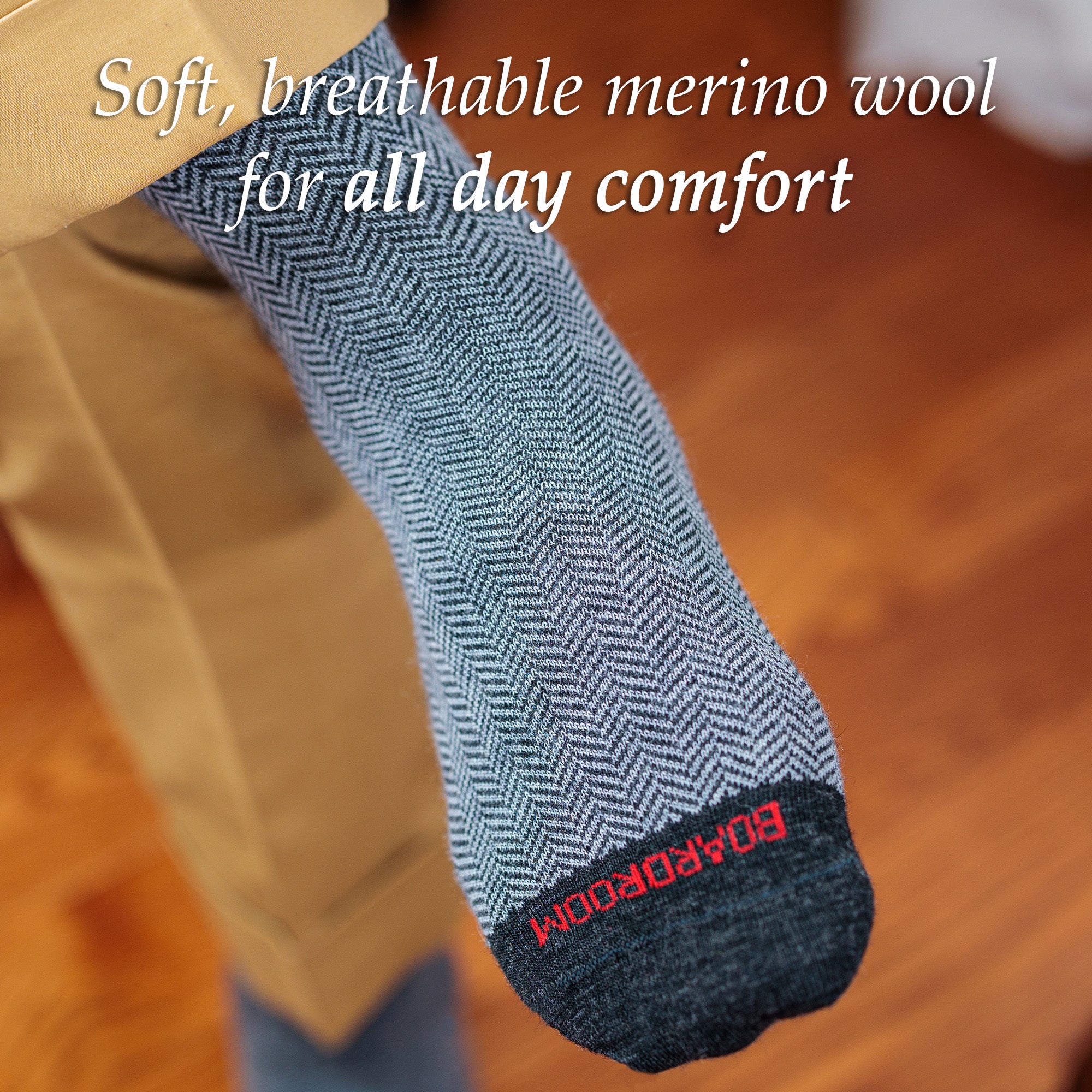 Herringbone Over The Calf Dress Socks | Grey Merino Wool Herringbone Socks for Men | Boardroom Socks Herringbone Over The Calf Dress Socks | Grey Merino Wool Herringbone Socks for Men | Boardroom Socks