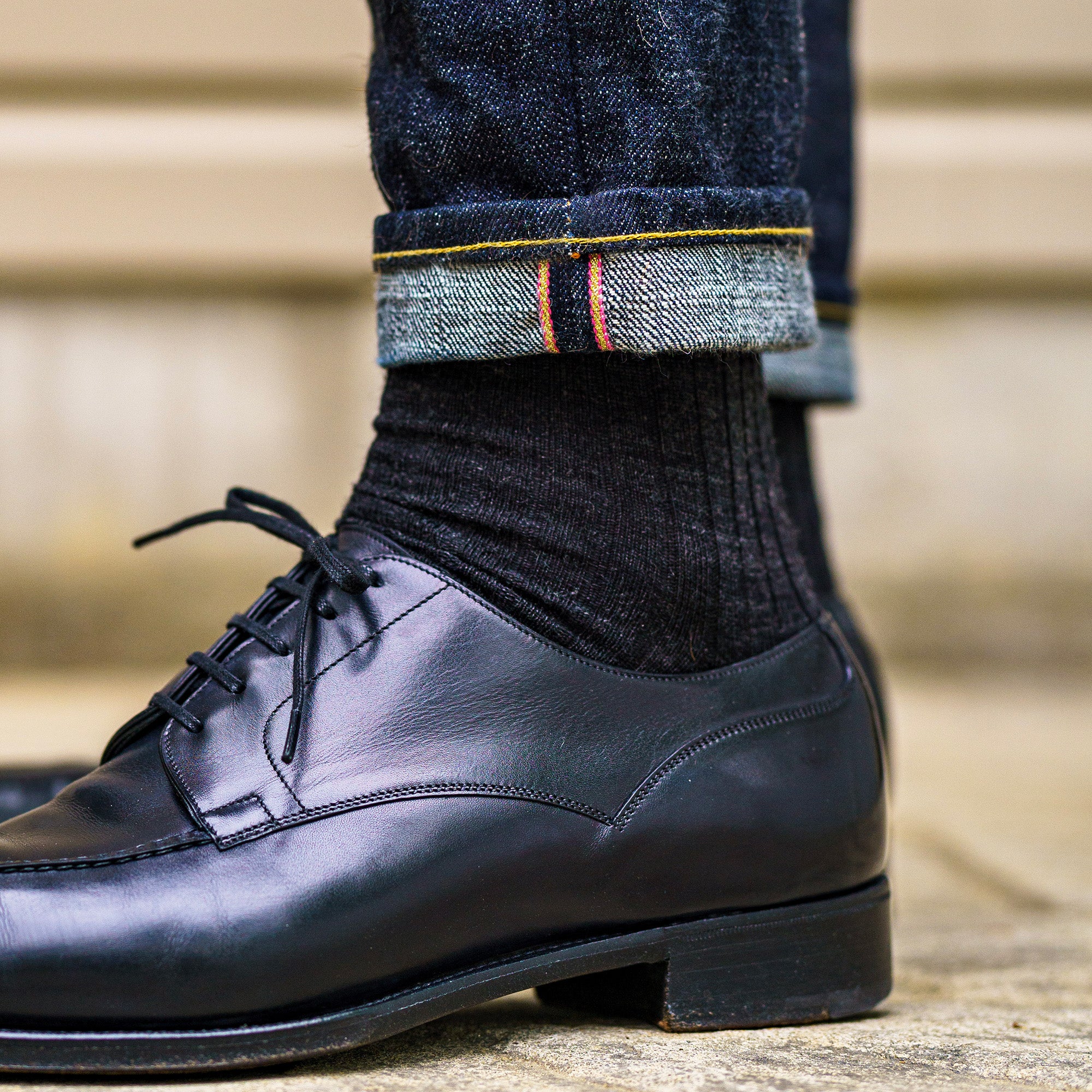 Charcoal Merino Wool Over the Calf Dress Socks | Boardroom Socks Charcoal Merino Wool Over the Calf Dress Socks | Boardroom Socks