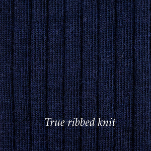 texture of ribbed navy merino wool dress socks