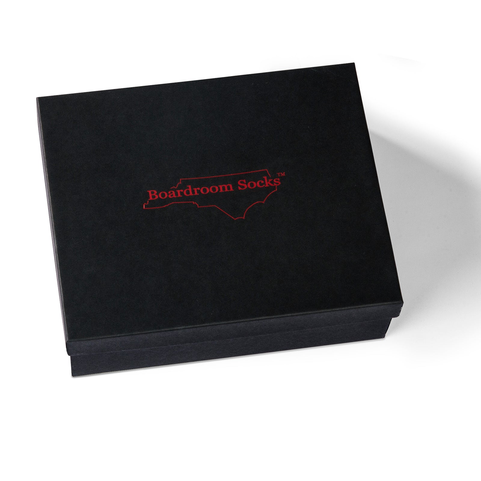 closed gift box filled with six pairs of dress socks from Boardroom Socks