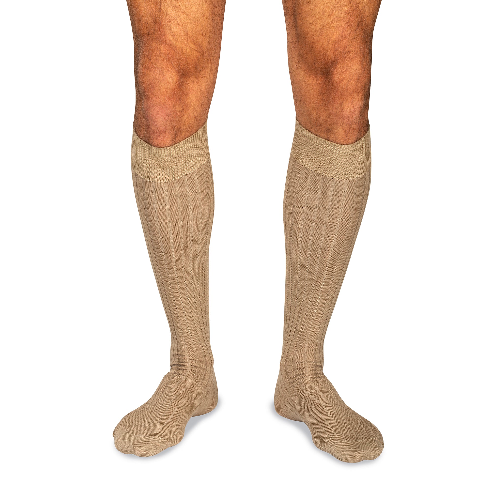 Khaki Merino Wool Over the Calf Dress Socks for Men | Boardroom Socks Khaki Merino Wool Over the Calf Dress Socks for Men | Boardroom Socks
