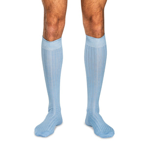 Sky Blue Merino Wool Over the Calf Dress Socks | Boardroom Socks Sky Blue Merino Wool Over the Calf Dress Socks | Boardroom Socks