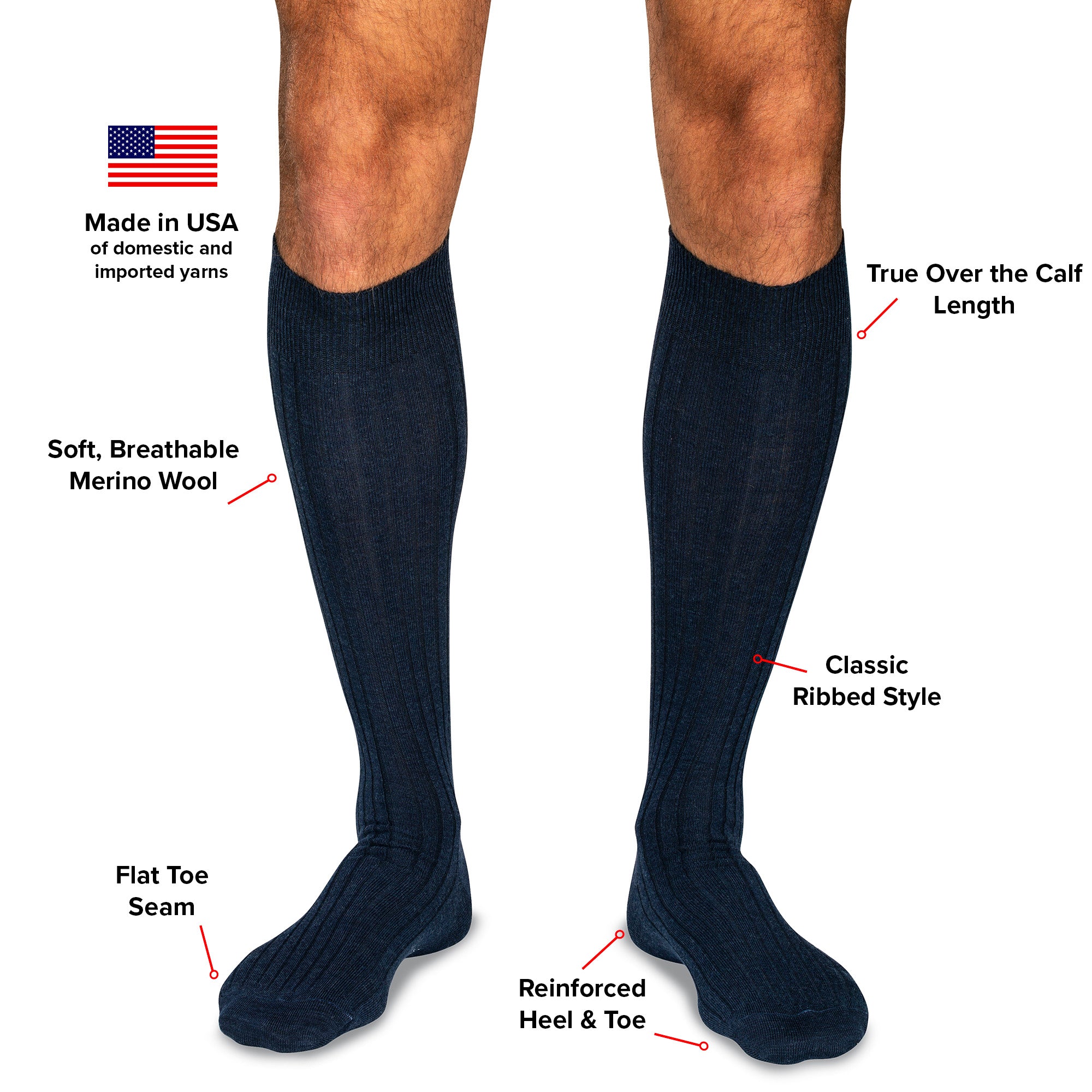 Boardroom Socks Men's Big and Tall Over the Calf Merino Wool Dress Socks Boardroom Socks Men's Big and Tall Over the Calf Merino Wool Dress Socks