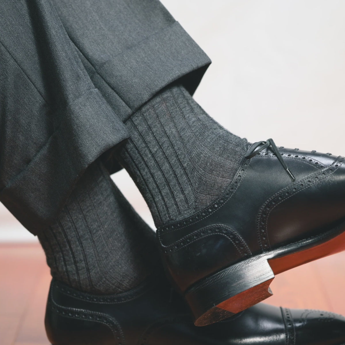 Grey Heather Merino Wool Dress Socks from Boardroom Socks