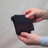 video demonstrating navy and red shadow stripe dress socks from Boardroom Socks