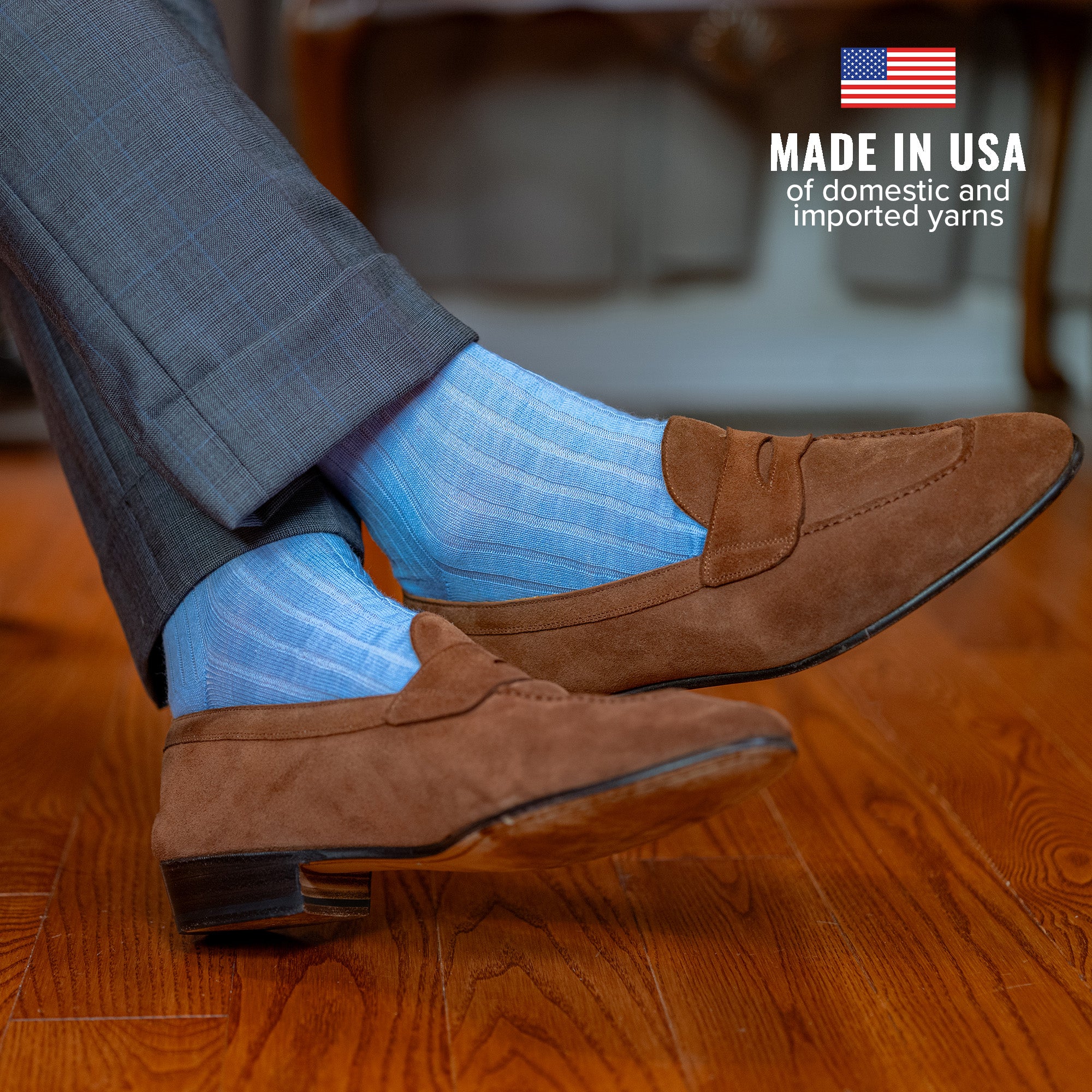 Sky Blue Merino Wool Mid Calf Dress Socks | Boardroom Socks Sky Blue Merino Wool Mid Calf Dress Socks | Boardroom Socks