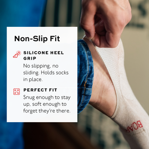 non-slip no show socks for men in tan merino wool