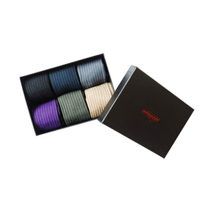Small Black Gift Box Filled with Colorful Men's Dress Socks