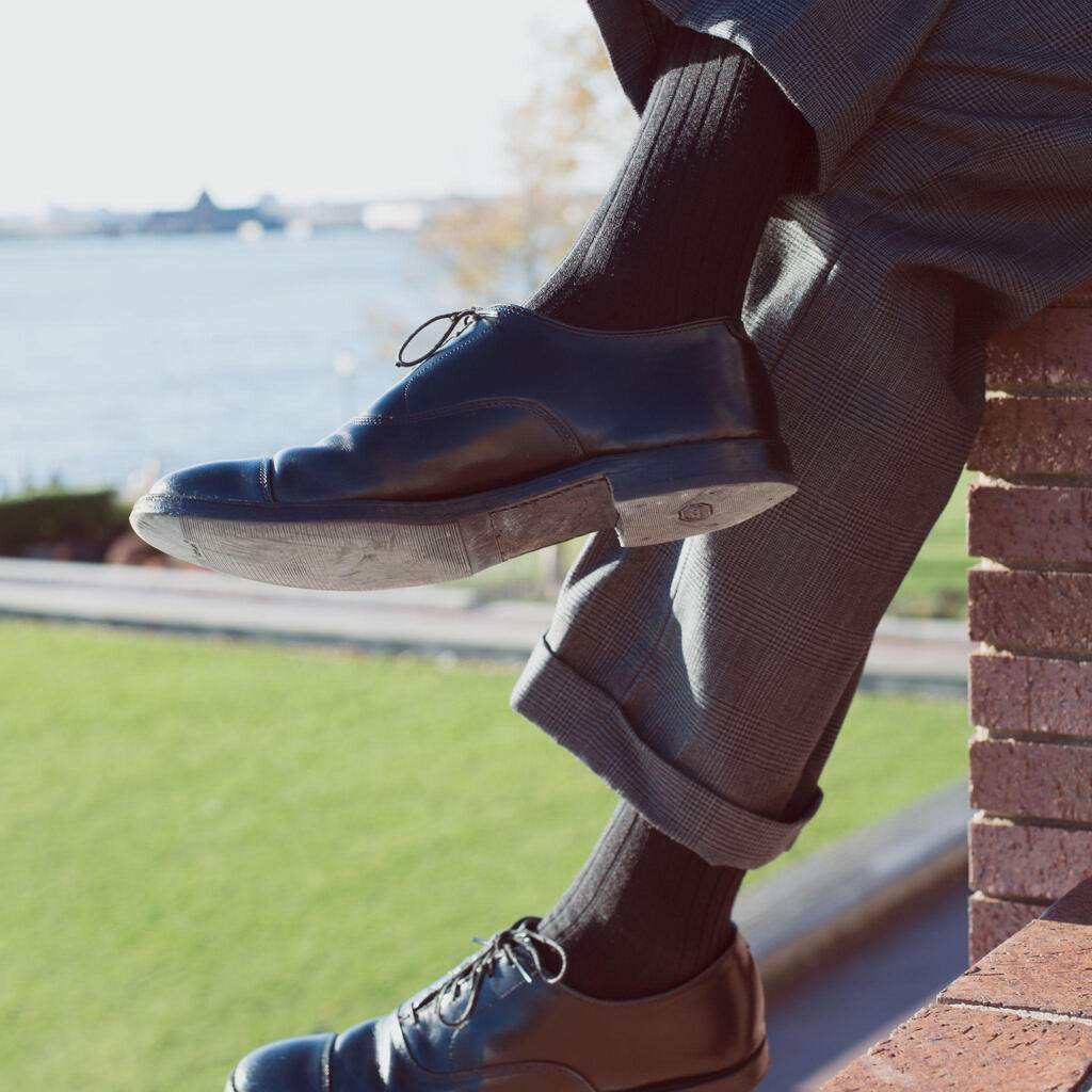 Boardroom Socks Merino Wool Dress Socks - Men's Mid-Calf Ribbed Formal Socks, Black