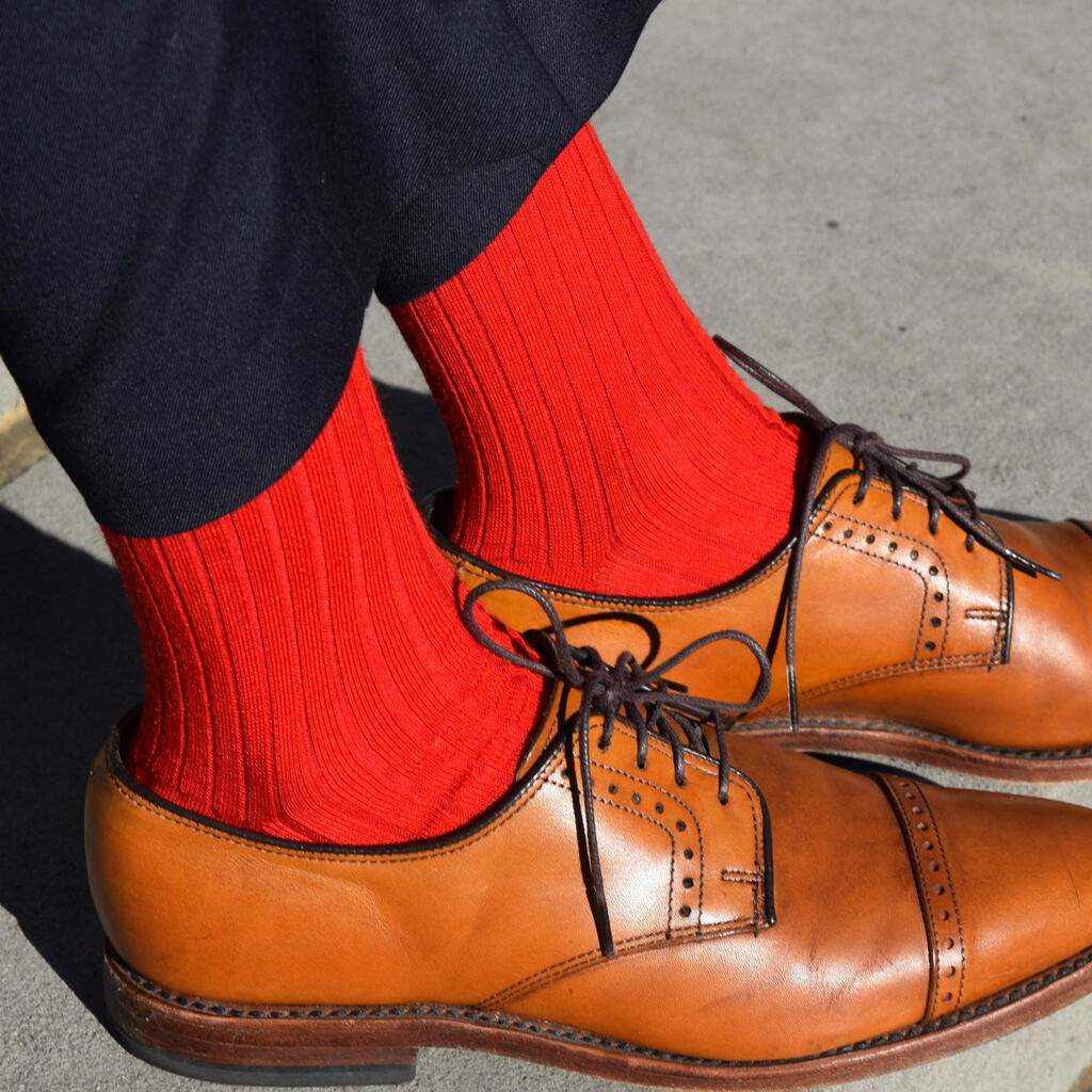 Red Merino Wool Mid Calf Dress Socks | Boardroom Socks Red Merino Wool Mid Calf Dress Socks | Boardroom Socks