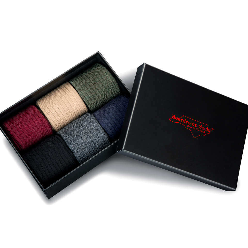 Men's Merino Wool Dress Socks Gift Box