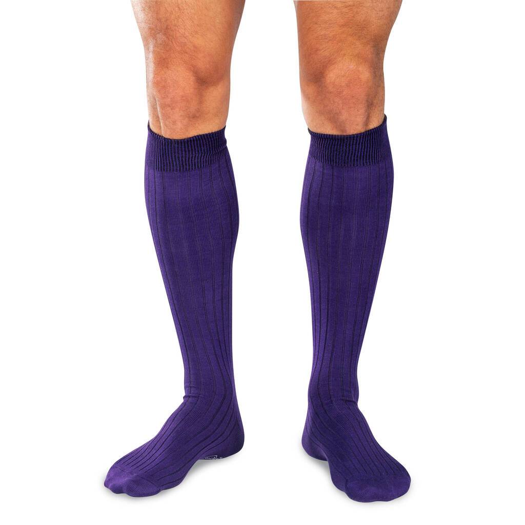 Purple Cotton Over the Calf Dress Socks Purple Cotton Over the Calf Dress Socks