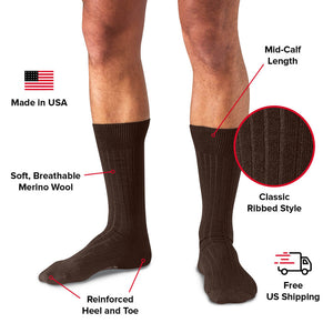 brown dress socks for men infographic with features and benefits