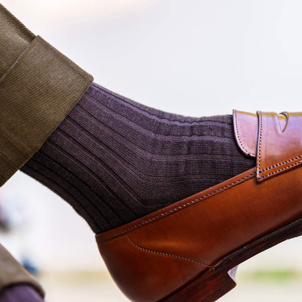 Brown Merino Wool Over the Calf Dress Socks | Boardroom Socks Brown Merino Wool Over the Calf Dress Socks | Boardroom Socks