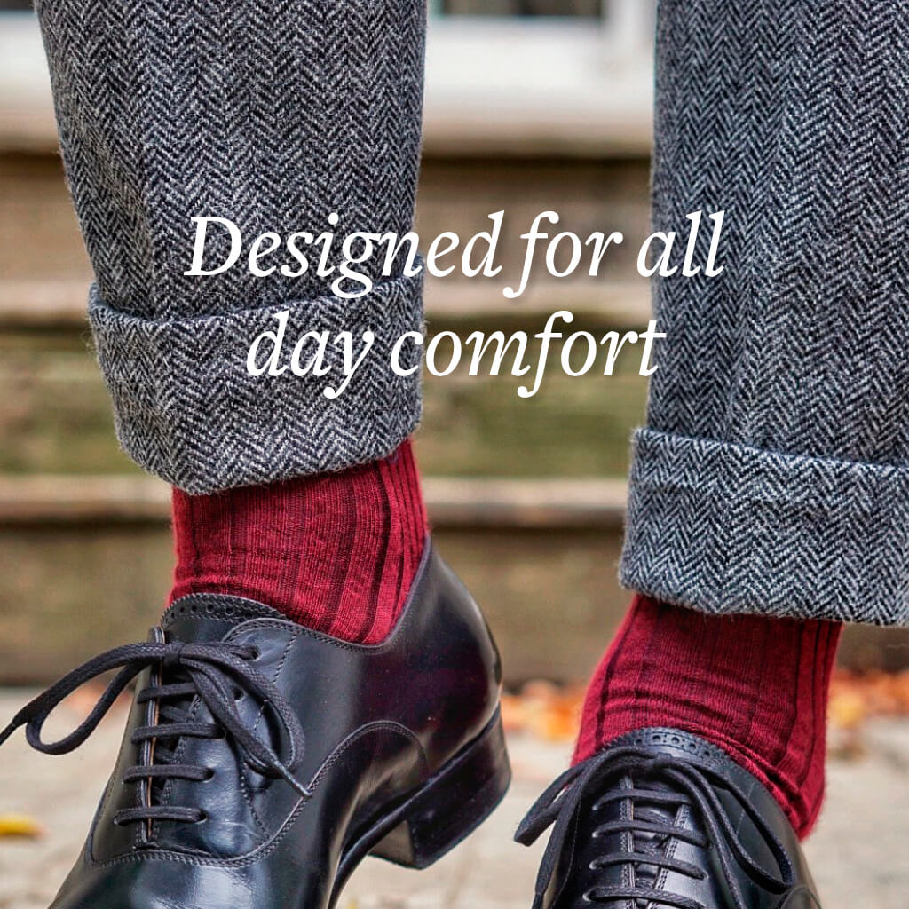 Burgundy Merino Wool Mid Calf Dress Socks | Boardroom Socks Burgundy Merino Wool Mid Calf Dress Socks | Boardroom Socks