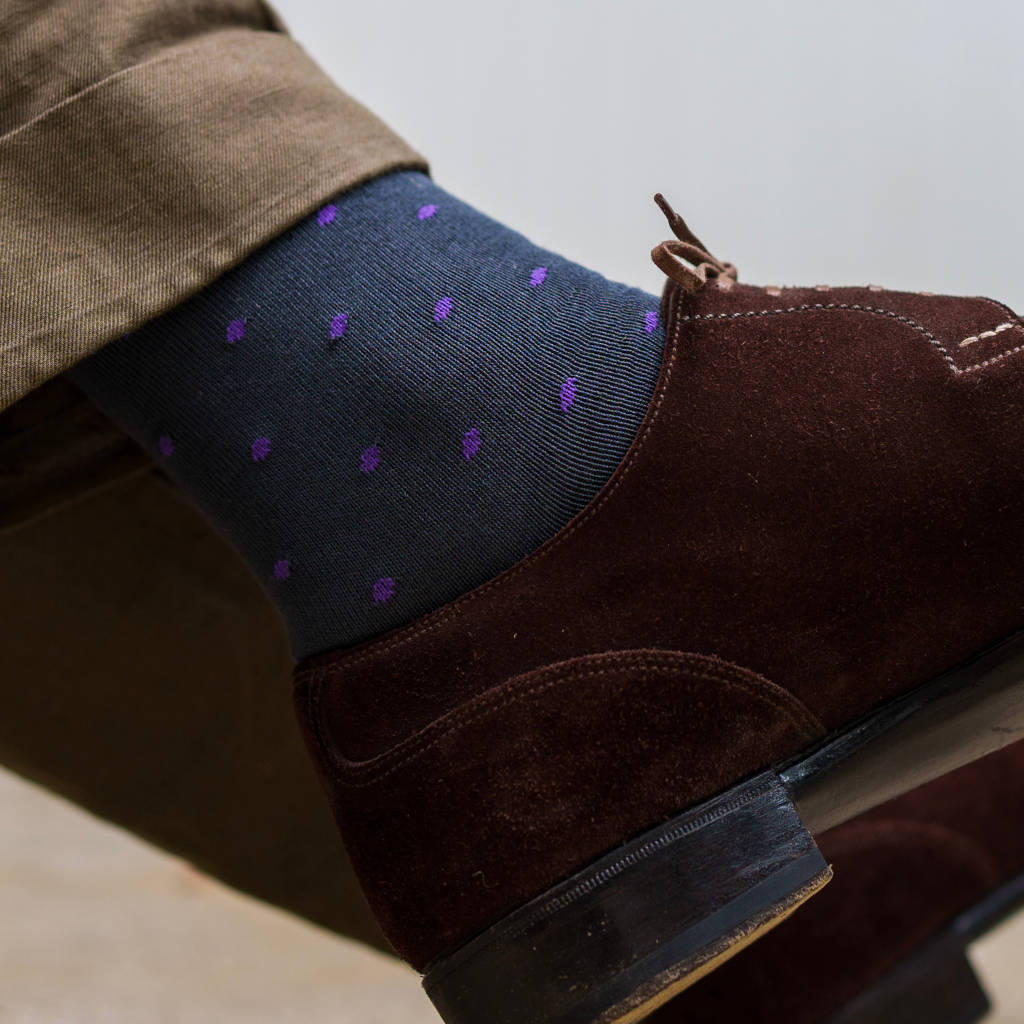 purple and grey dress socks Lavender with Purple and Gray Color Mid-calf Argyle Dress Casual Socks for Men