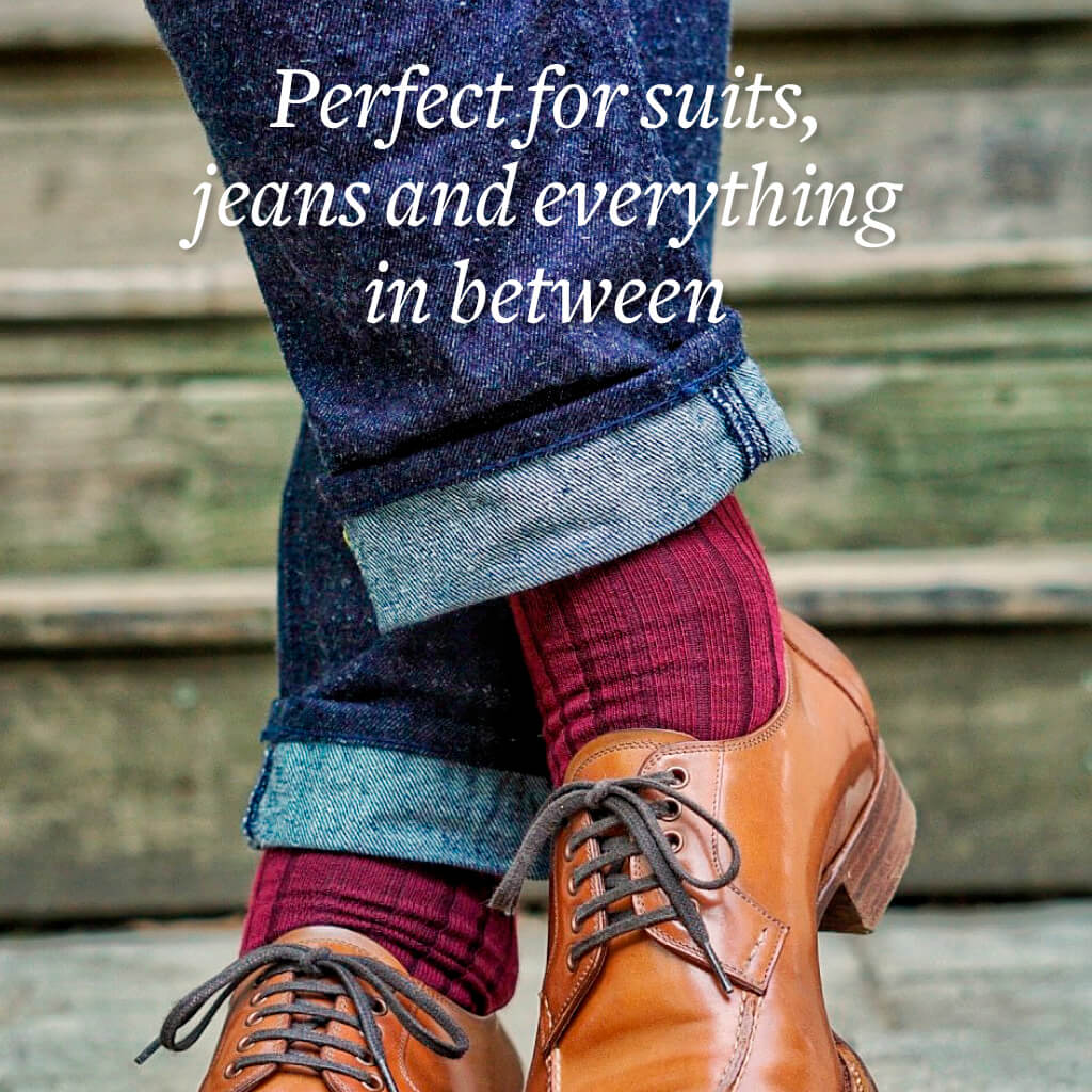 Burgundy Merino Wool Mid Calf Dress Socks | Boardroom Socks Burgundy Merino Wool Mid Calf Dress Socks | Boardroom Socks