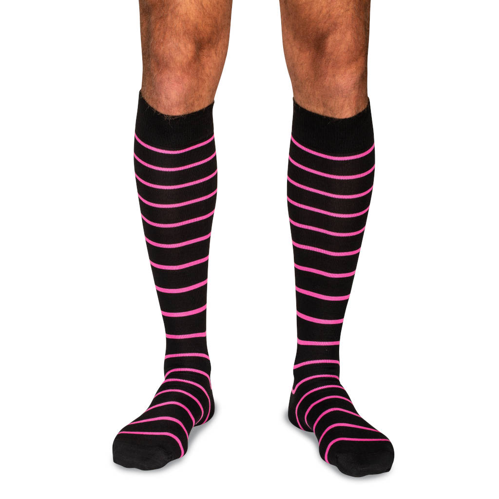 LV Stripe Tube Socks - White/Pink