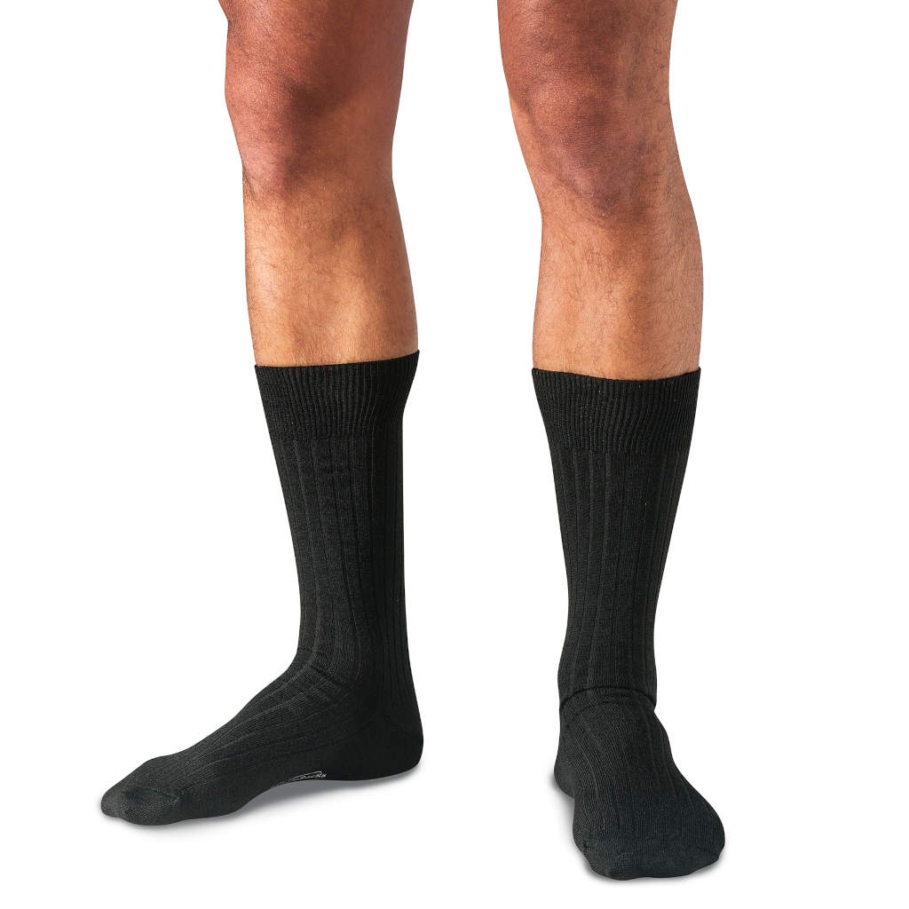 Black Merino Wool Mid Calf Dress Socks Black Merino Wool Mid Calf Dress Socks