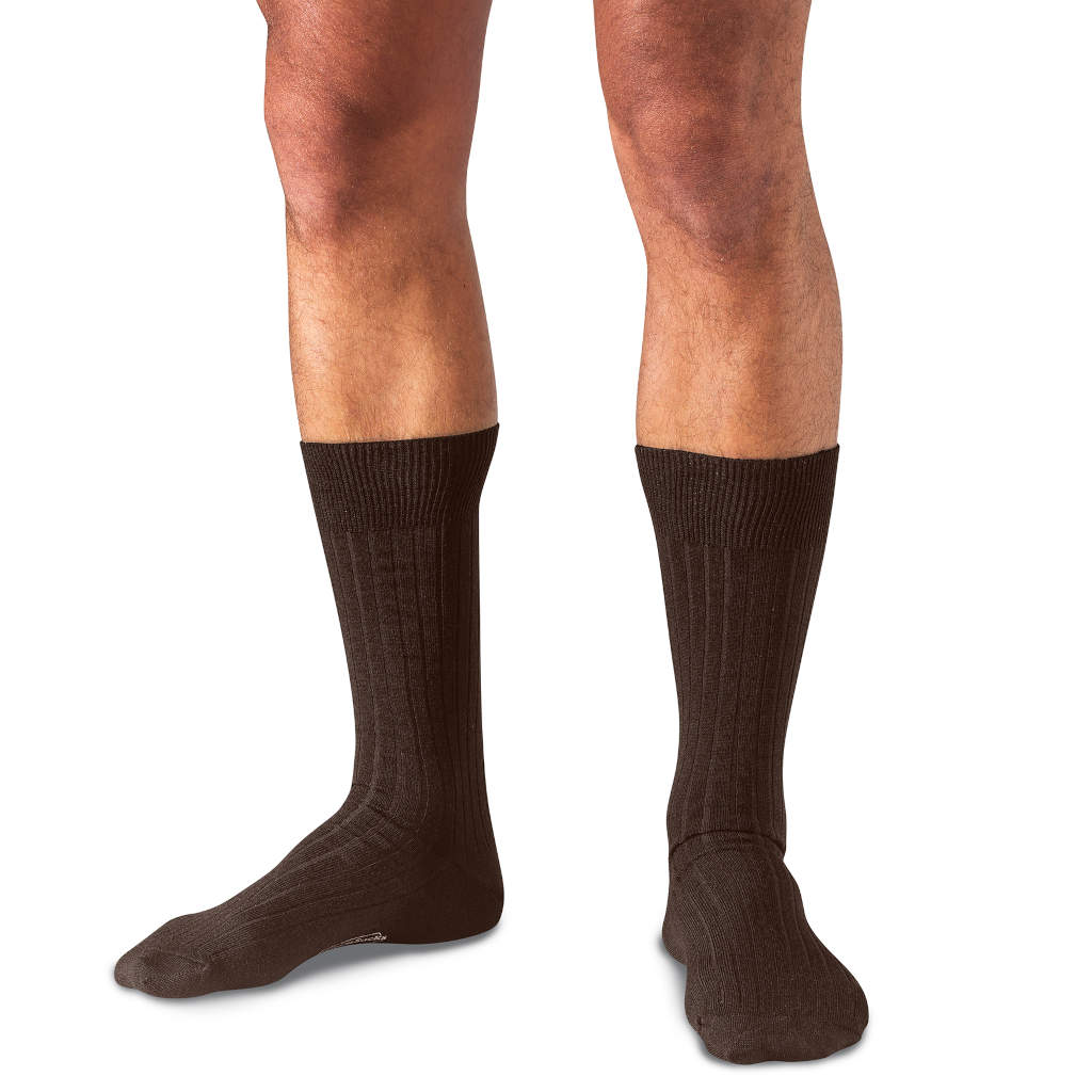 Brown Merino Wool Mid Calf Dress Socks Brown Merino Wool Mid Calf Dress Socks