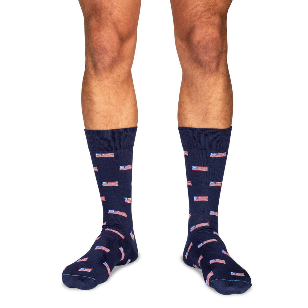 Flag Dress Socks 3 Pack in Black