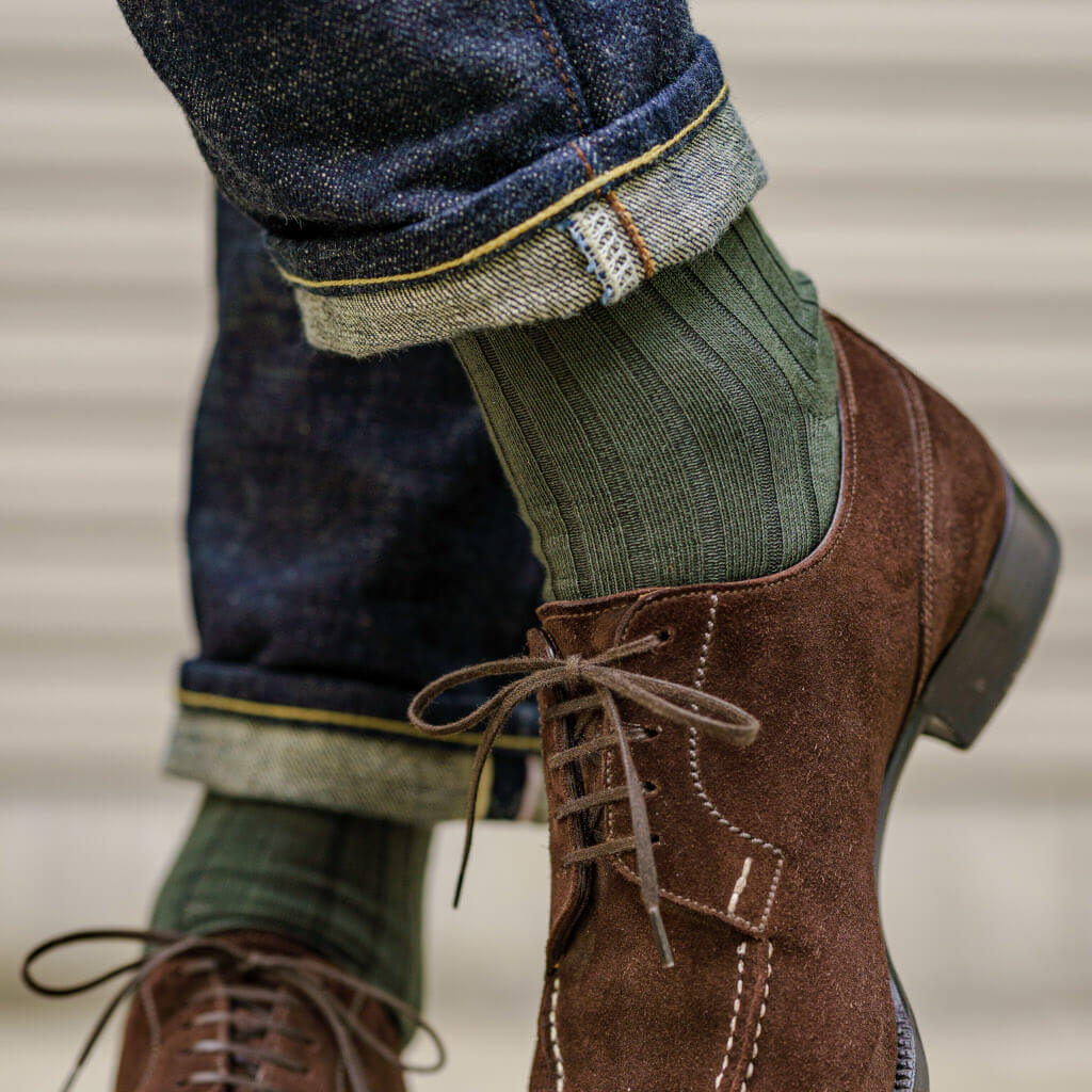Olive Cotton Mid Calf Dress Socks | Boardroom Socks Olive Cotton Mid Calf Dress Socks | Boardroom Socks
