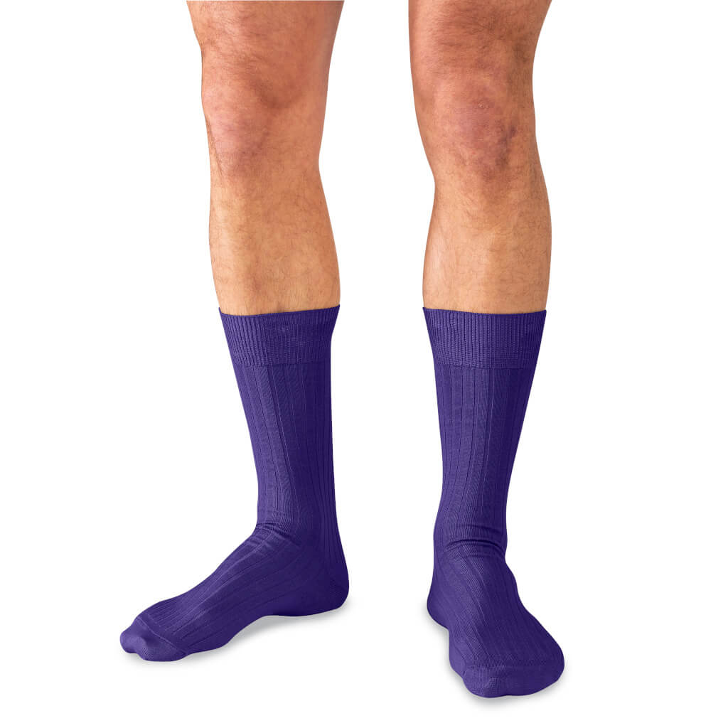 Purple Pima Cotton Mid Calf Dress Sock